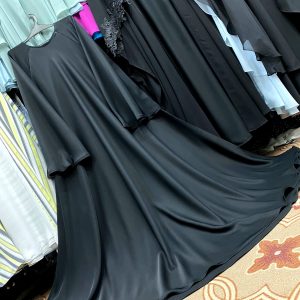 Home midnight silk flare abaya