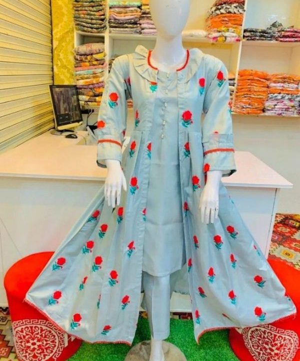 elegant lemon embroidered lawn 3 piece